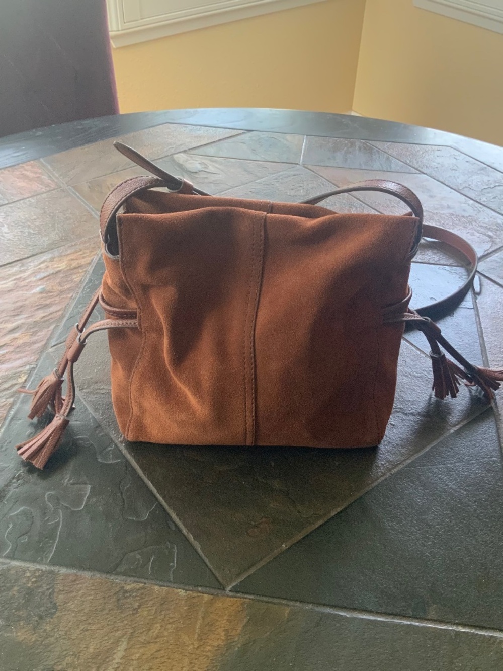 Fossil Fayna Drawstring Suede Crossbody Bag //Fall Accessory